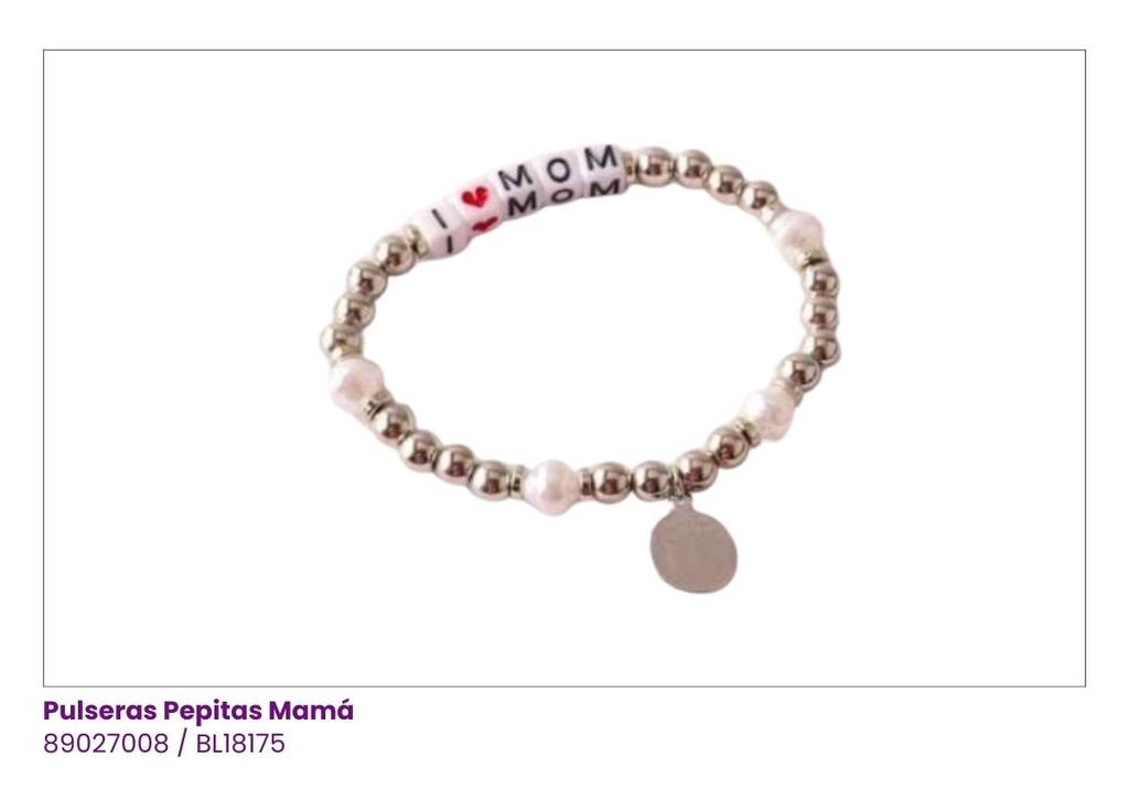 PULSERAS PEPITAS I LOVE MADRE
