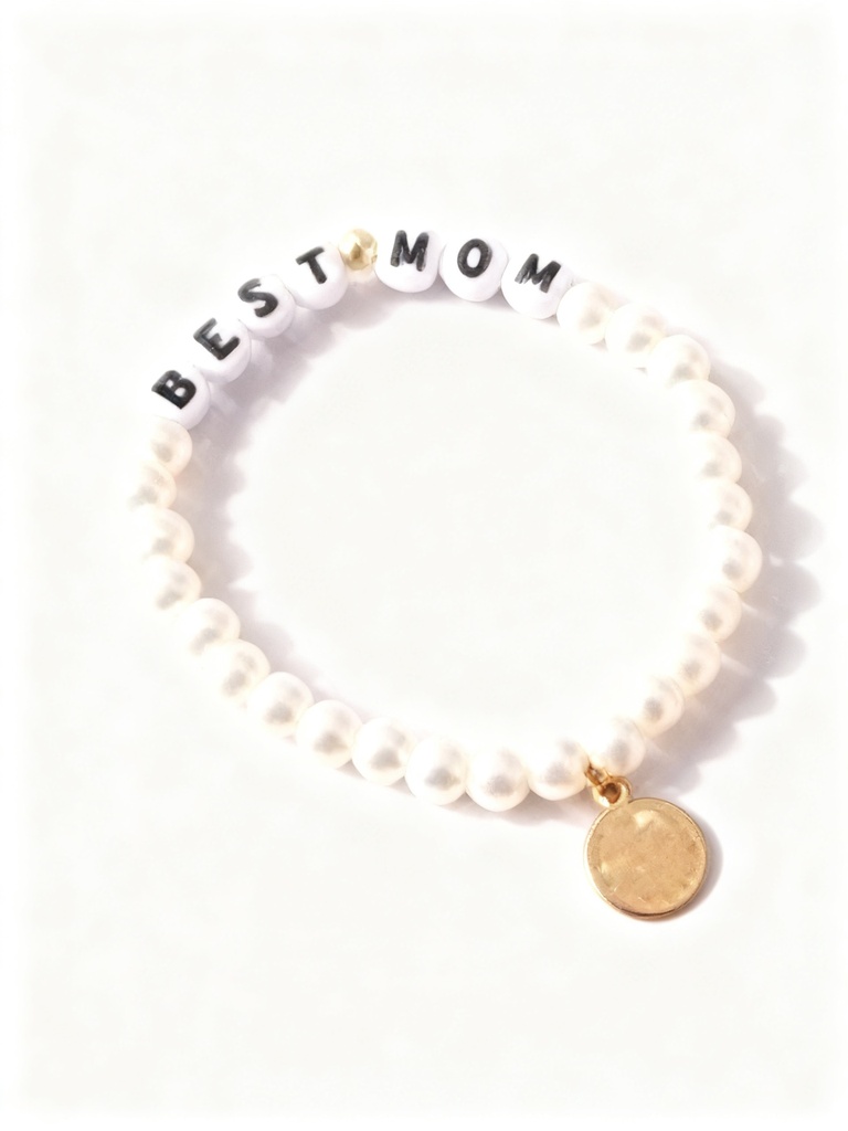 PULSERAS PEPITAS PERLAS BLANCA MADRE