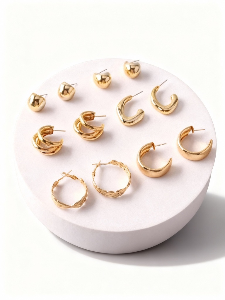 ARGOLLAS SET PEQUEÑAS CHUNKY GOTA DE 6