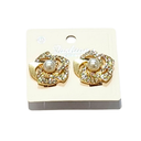 ZARCILLOS A PRESION STRASS PERLA FLOR