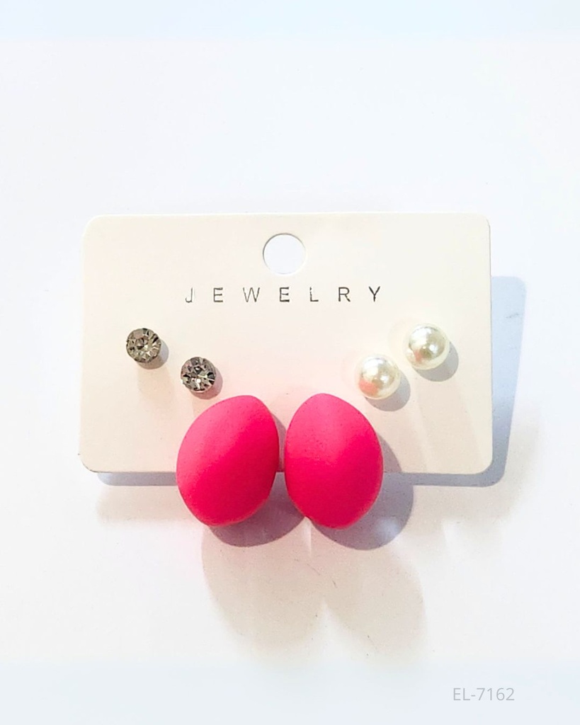 ZARCILLOS GOTAS CHUNKY MATE SET DE 3