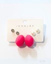ZARCILLOS GOTAS CHUNKY MATE SET DE 3