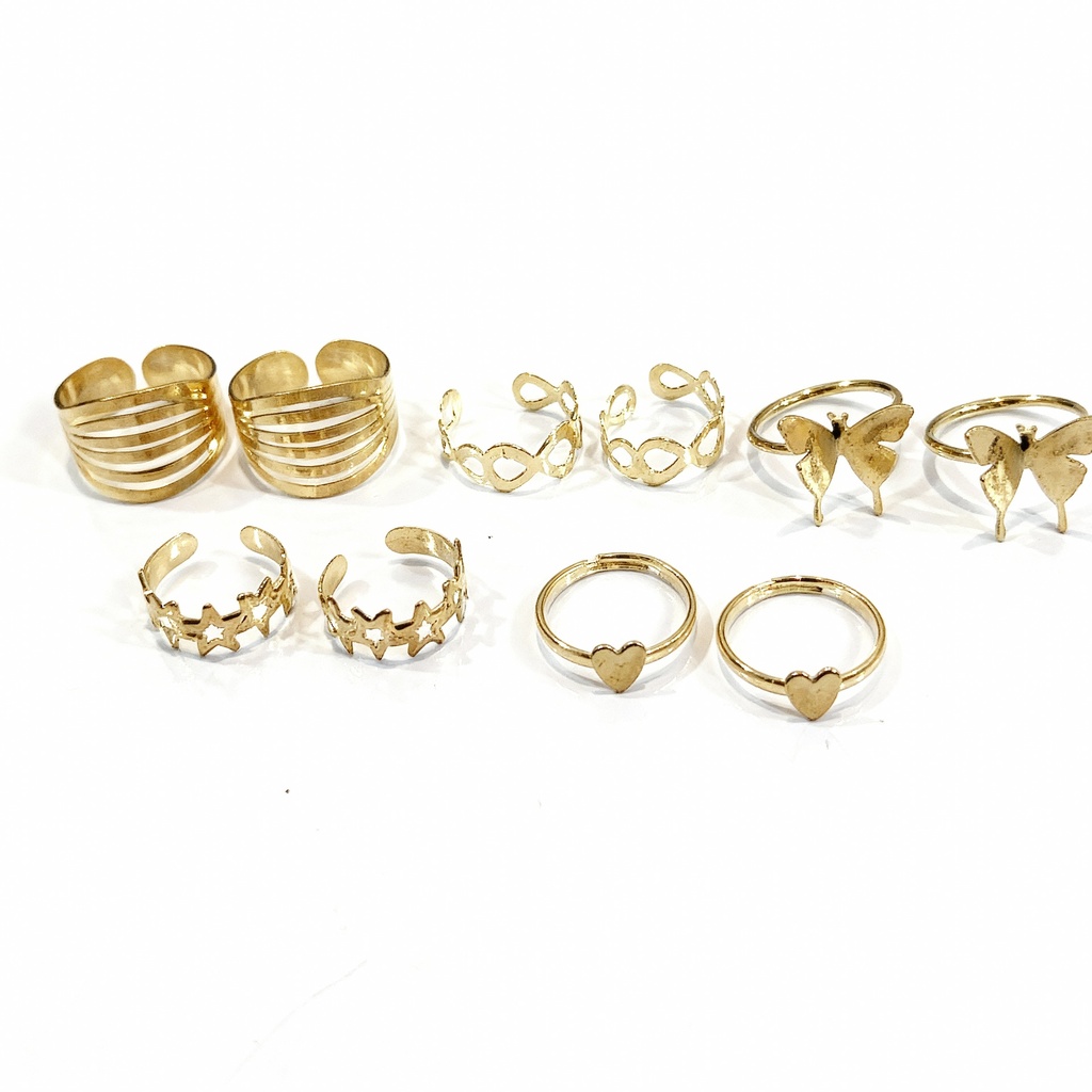 SET DE ANILLOS MARIPOSAS X10