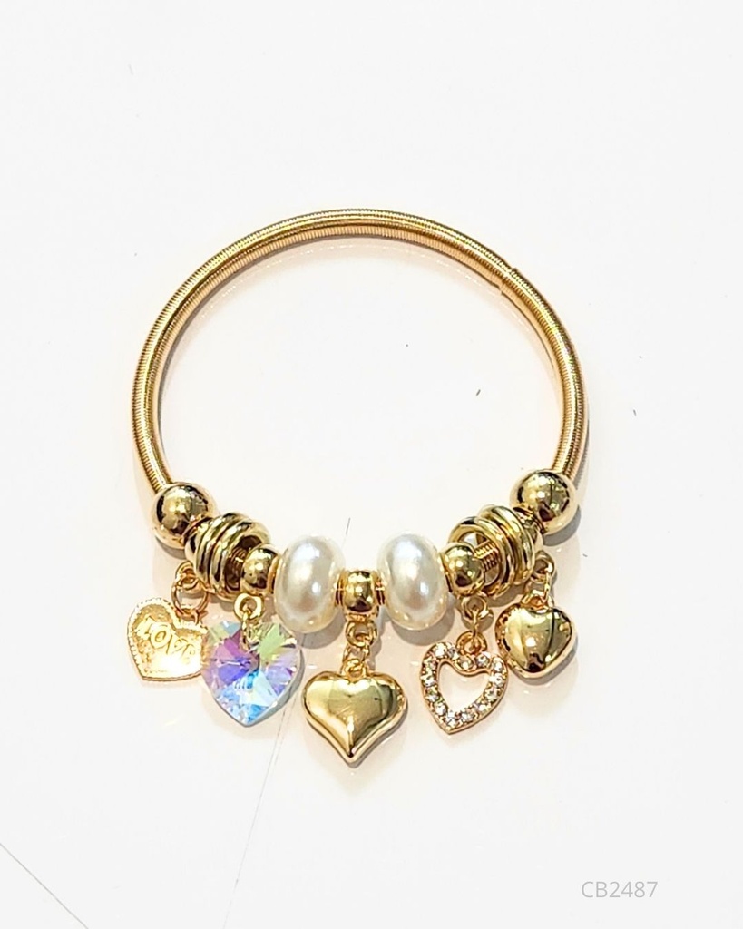 PULSERAS PANDORA CORAZON PERLA