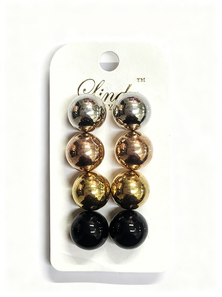 ZARCILLOS PERLAS SET DE 4 (1.6CM)