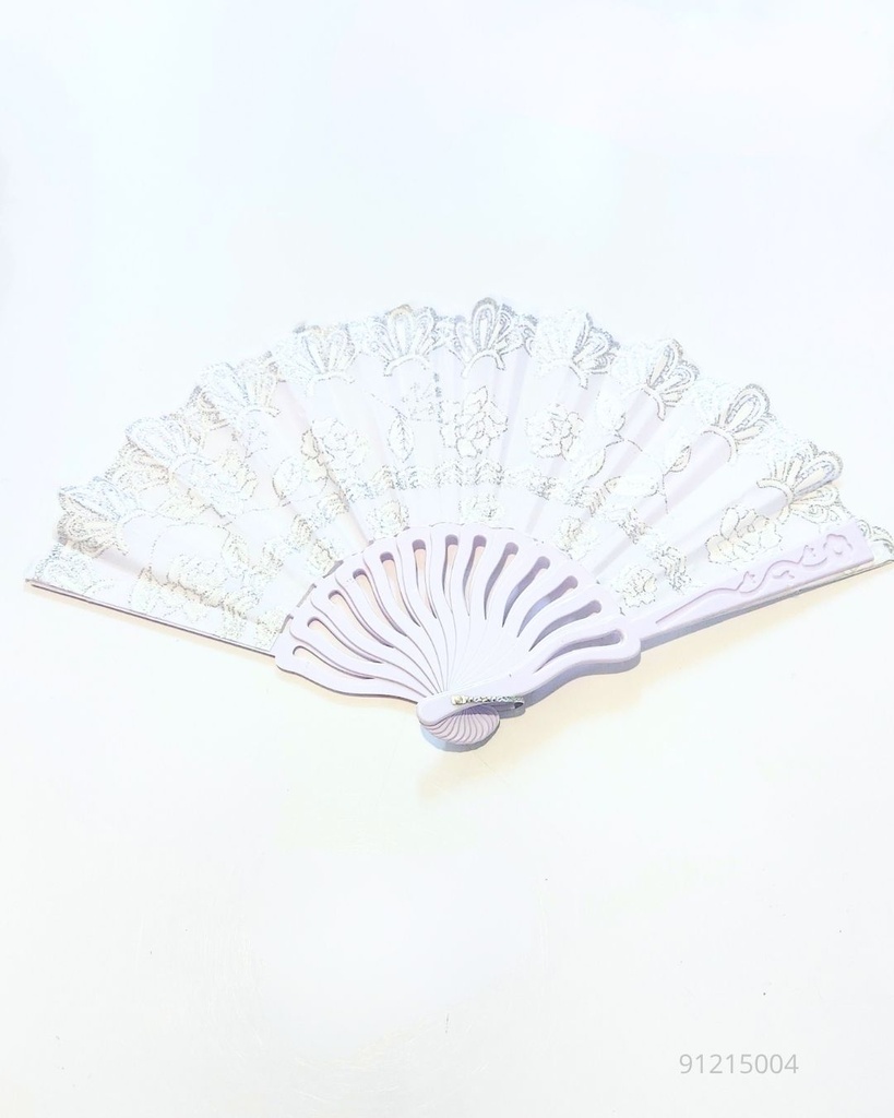 ABANICOS BLANCO CON PLATEADO
