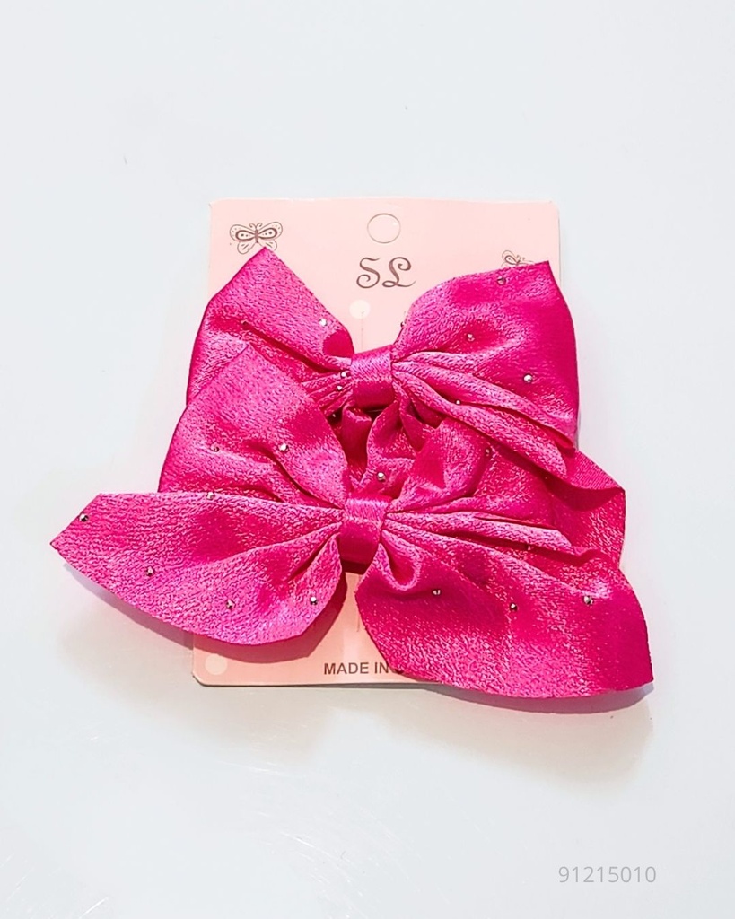 GANCHOS LAZO PASTEL CON BRILLO SET DE 2