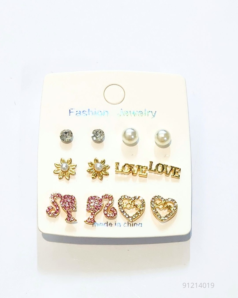 ZARCILLOS TOPITOS CORAZON SET 6