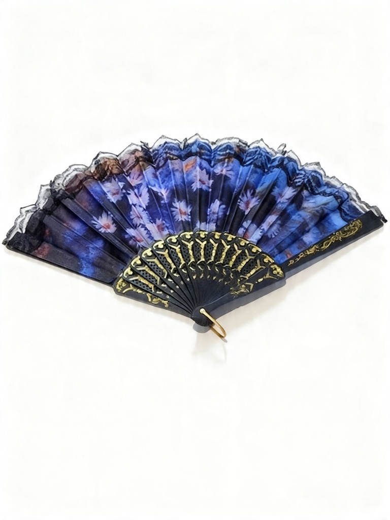 ABANICOS NEGRO CON DORADO