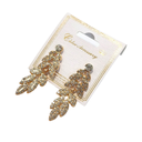 ZARCILLOS LARGO PIEDRA HOJA