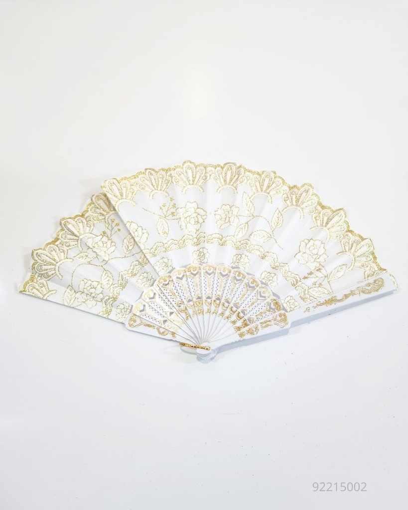 ABANICOS BLANCO CON DORADO