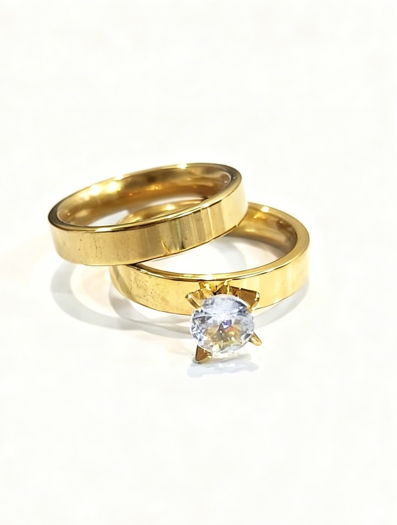 ANILLOS PIEDRA PAREJA (ACERO INOXIDABLE)