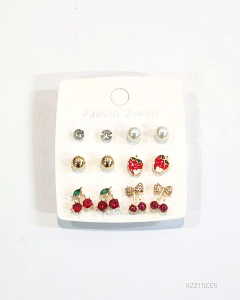 ZARCILLOS TOPITOS CEREZA SET DE 6