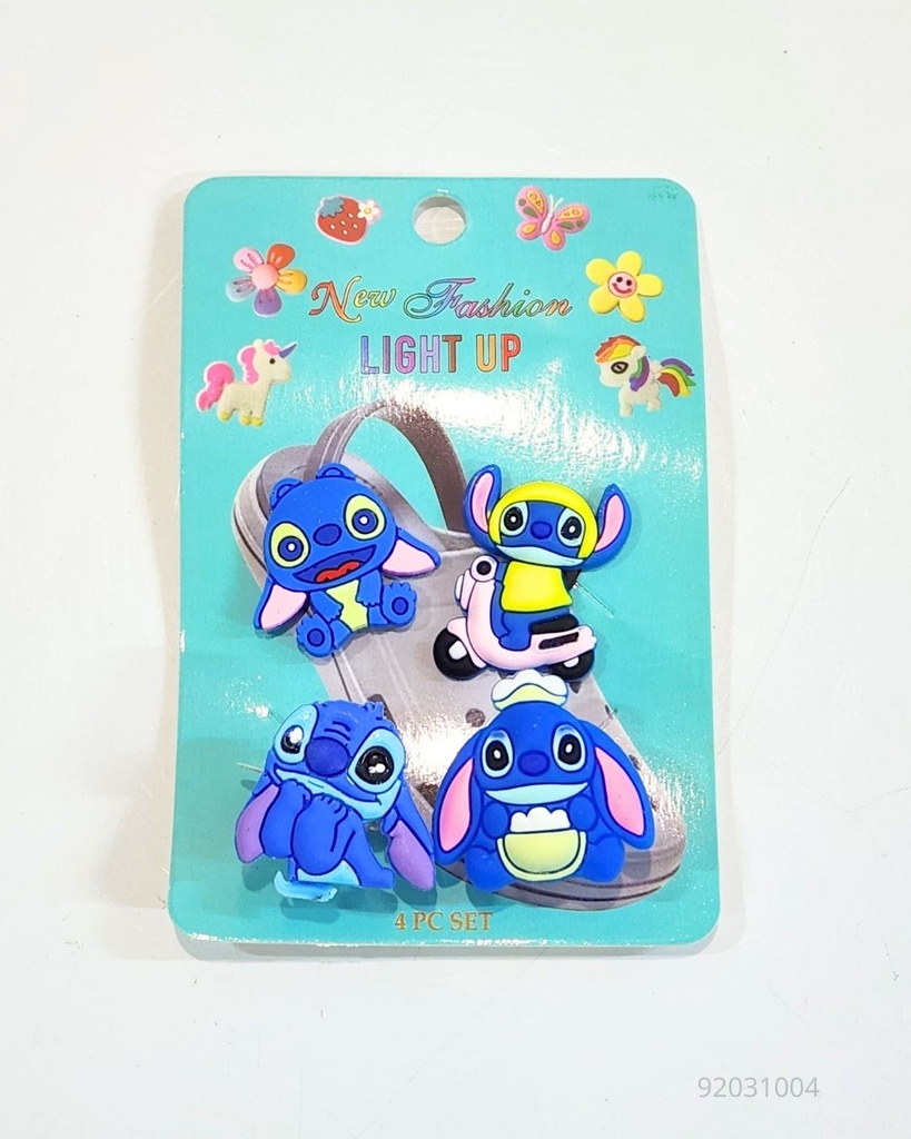 BOTONES PIN CROCS CON LUCES STITCH