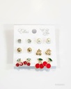 ZARCILLOS TOPITOS CEREZA SET DE 6