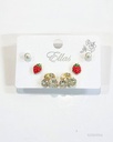 ZARCILLOS TOPITOS CEREZA SET DE 3