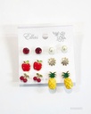 ZARCILLOS TOPITOS FRUTAS SET DE 6