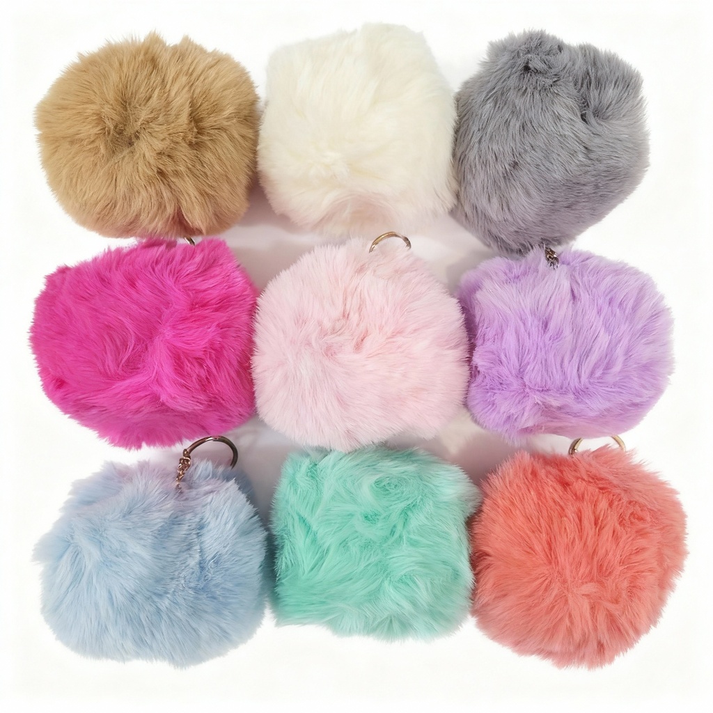 LLAVERO POMPON COLORES PASTELES