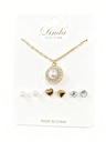 COLLAR Y TOPITOS CIRCULO PERLA