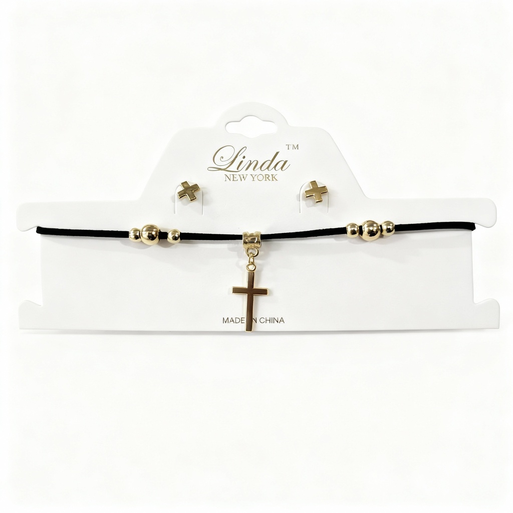 COLLAR CUERINA CRUZ X2