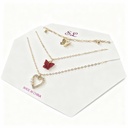 COLLAR CORAZON MARIPOSA X3