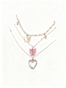 COLLAR CORAZON MARIPOSA X3