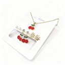 SET COLLARES Y ZARCILLO CEREZA