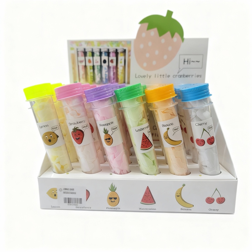 LAMINAS JABON EN TUBITO FRUTAS