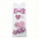 GANCHOS ESCARCHADO ROSADO X4