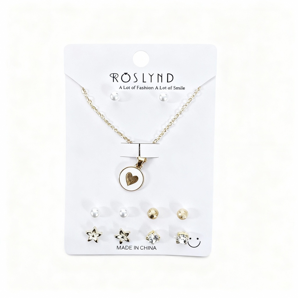 SET COLLAR Y TOPITOS NIÑA CIRCULO CORAZON