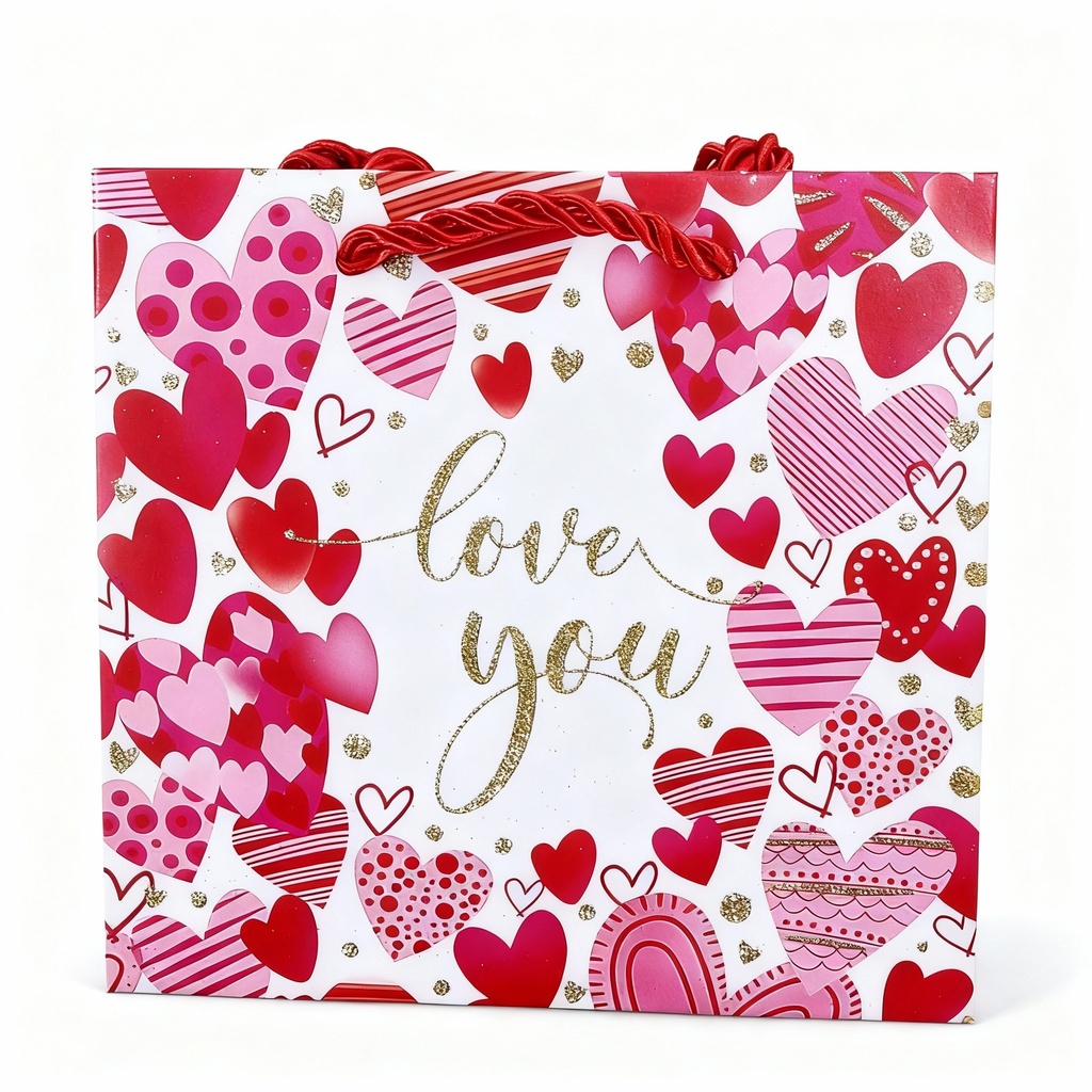 BOLSA DE REGALO PQ CORAZONES LOVE