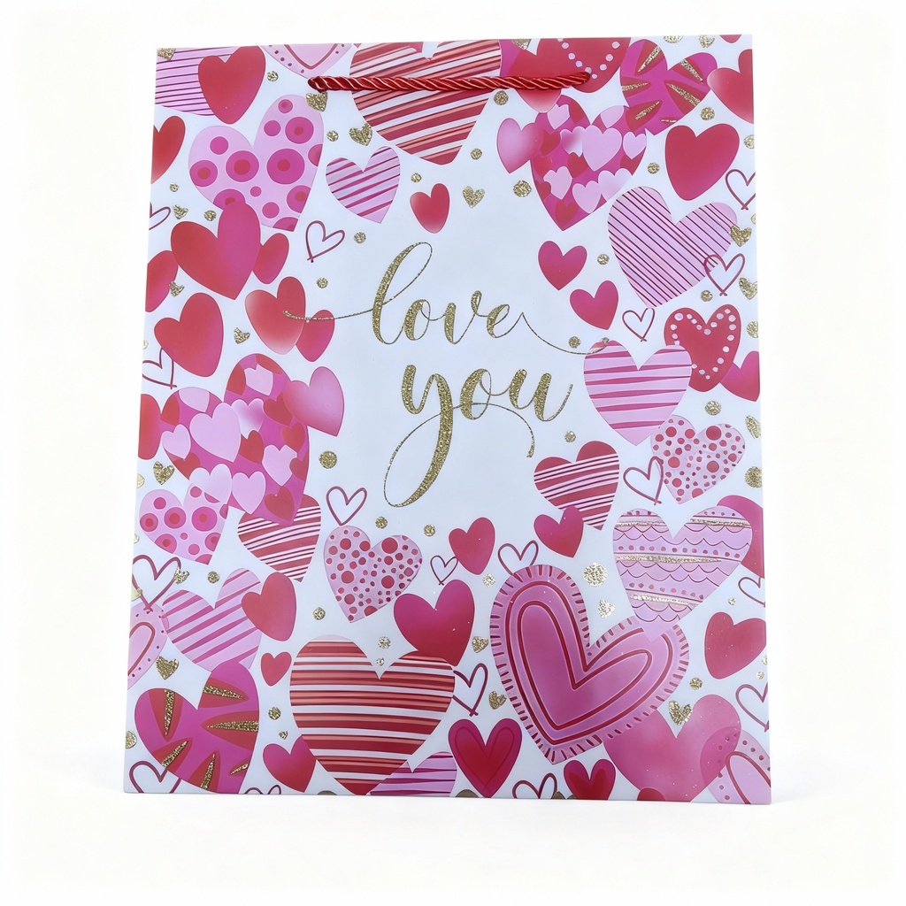 BOLSA DE REGALO GRANDE CORAZONES LOVE