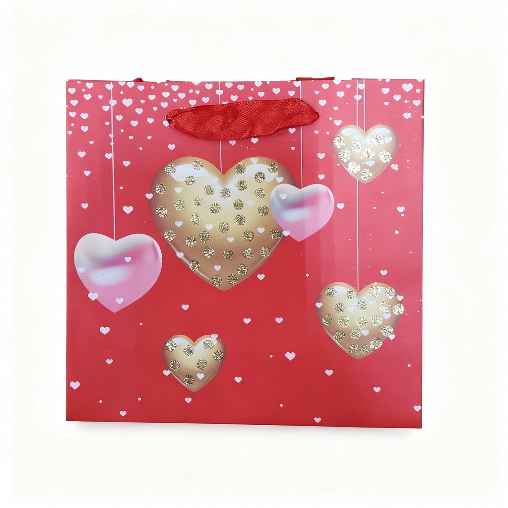 BOLSA DE REGALO PQ CORAZONES ESTAMPADOS