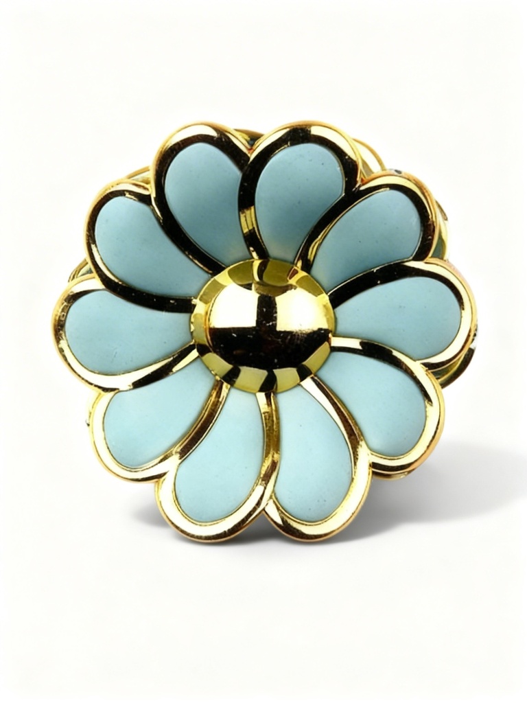 GANCHETA FLOR COLOR CON DORADO