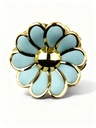 GANCHETA FLOR COLOR CON DORADO
