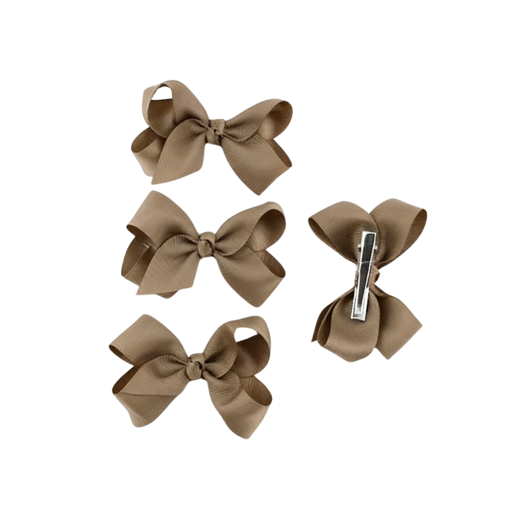 SET  GANCHO LAZO  COLOR TIERRA X4