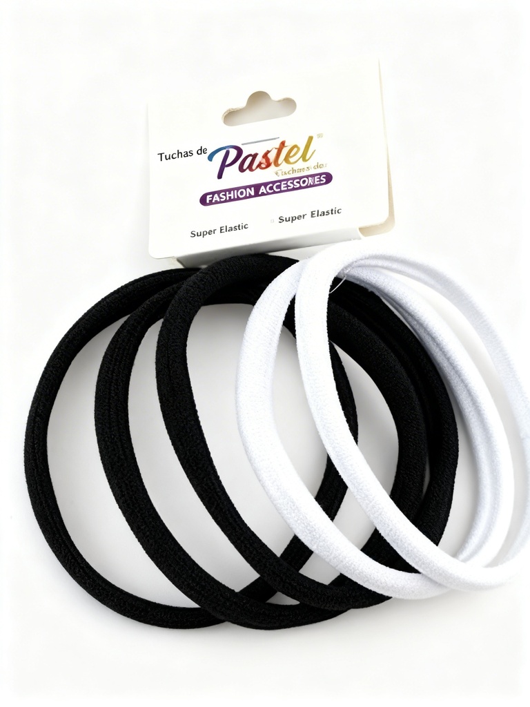 BANDANA  LYCRA 13CM BLANCA Y NEGRA X5