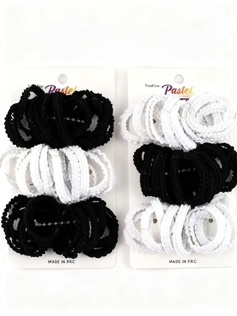 COLA LYCRA 3CM BLANCA Y NEGRA  X36