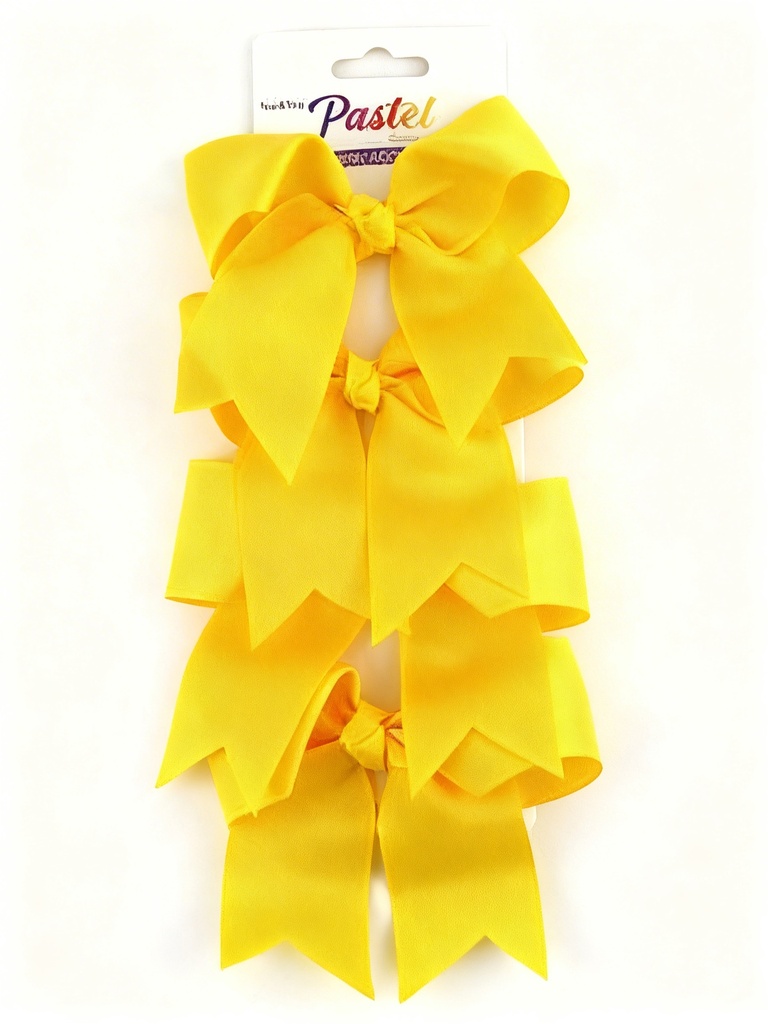 SET GANCHO LAZO COQUETTE 9CM AMARILLO X4