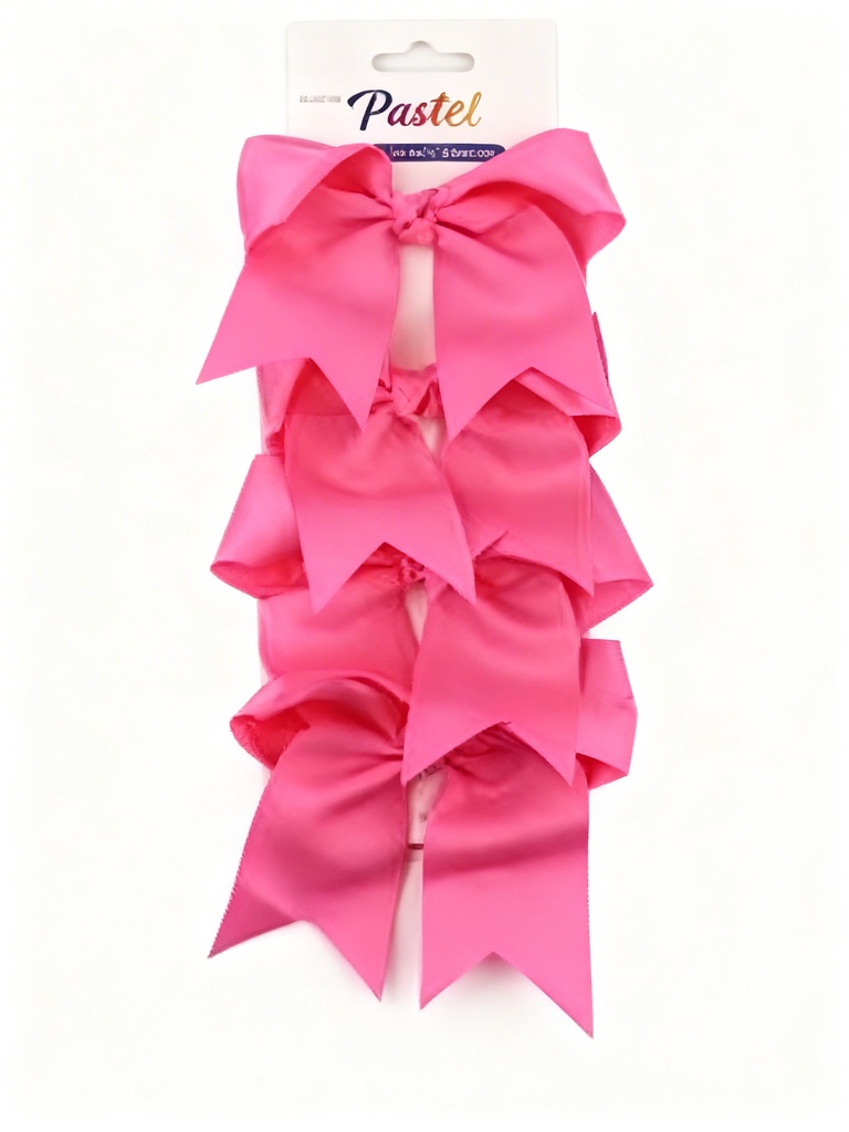 SET GANCHO LAZO COQUETTE 9CM ROSADOS X4