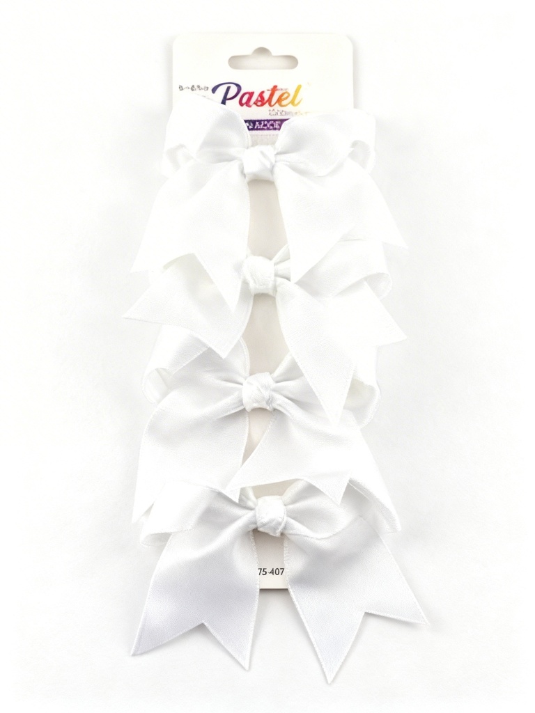 SET GANCHO LAZO COQUETTE 9CM BLANCO X4