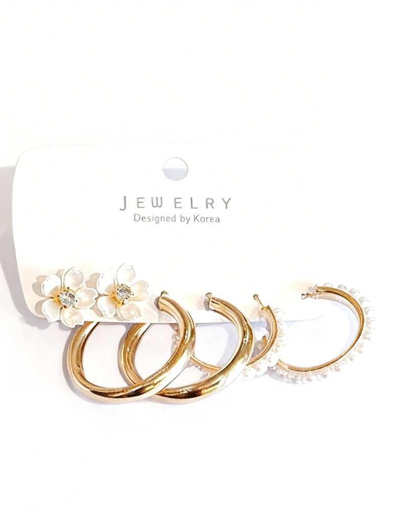 SET ARGOLLA PERLA X3