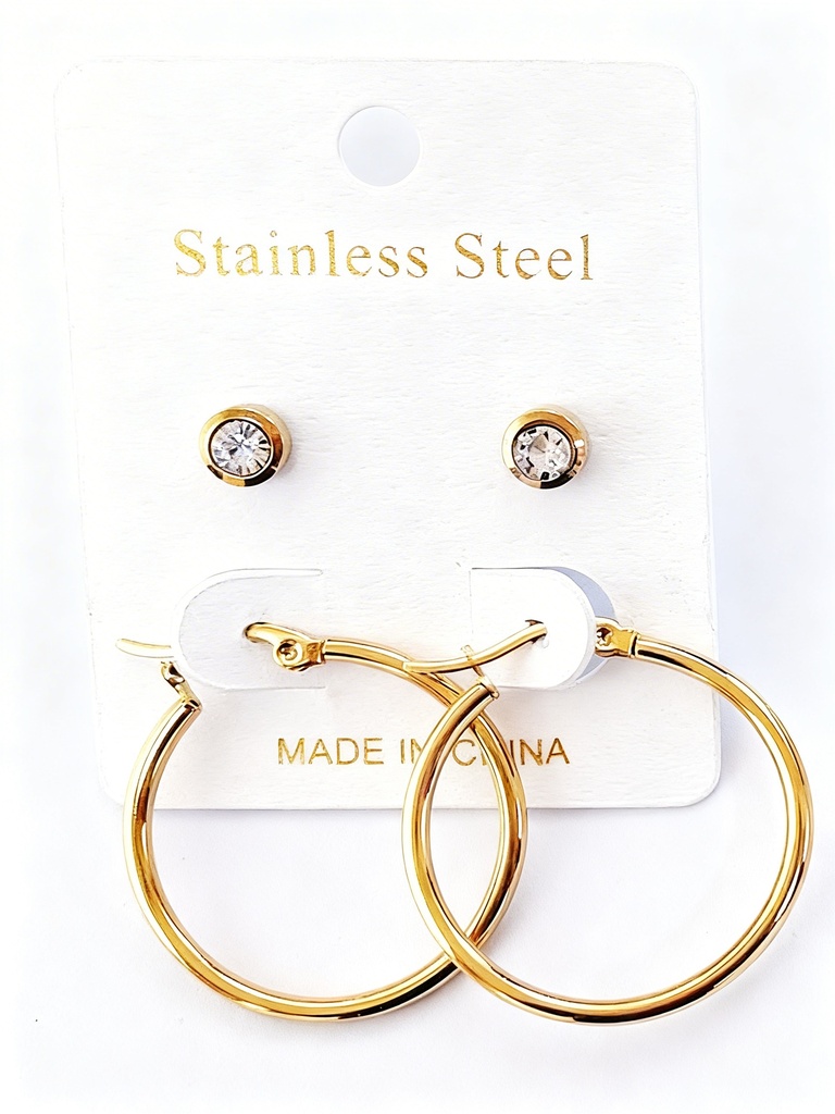 SET TOPITO Y ARGOLLA ACERO  X2