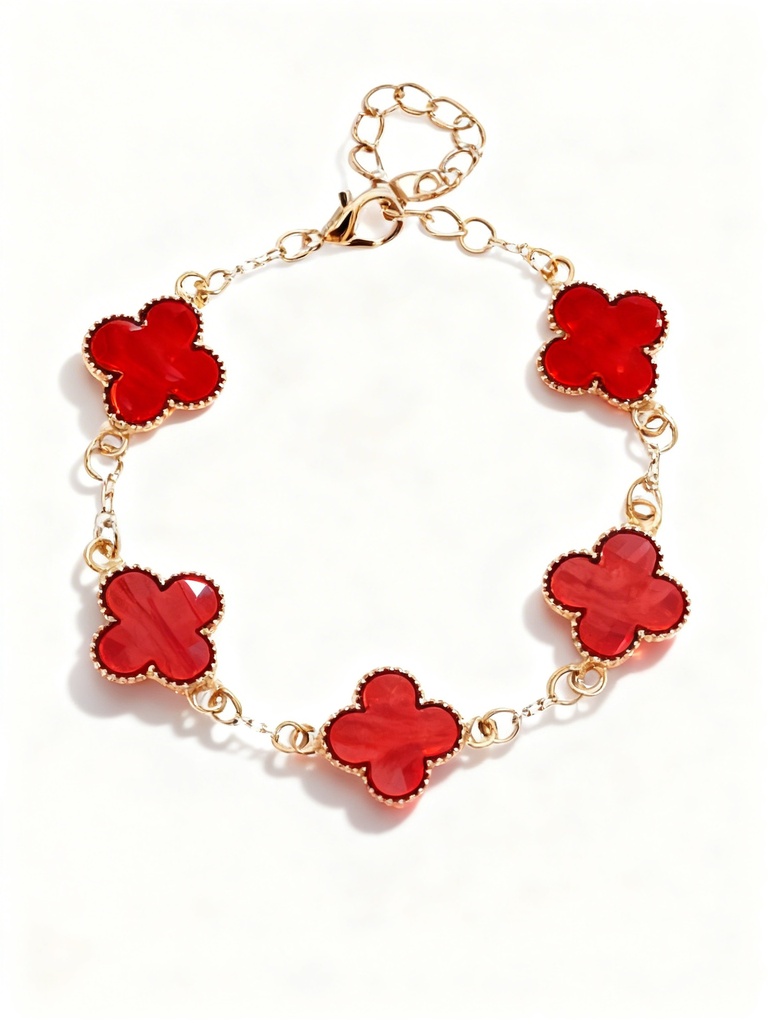 PULSERA CADENA TREBOL COLORES