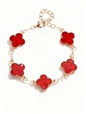 PULSERA CADENA TREBOL COLORES