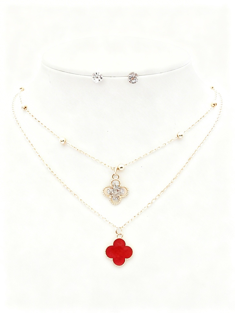 COLLAR CADENA TREBOL X2