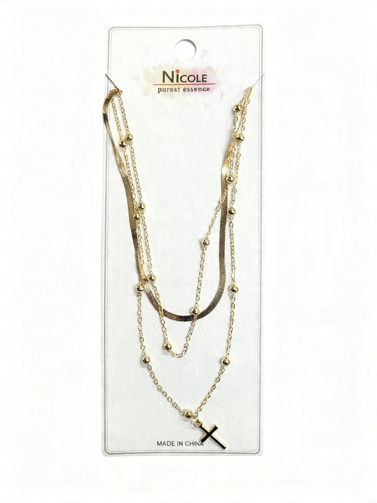 COLLAR CADENA CRUZ X3