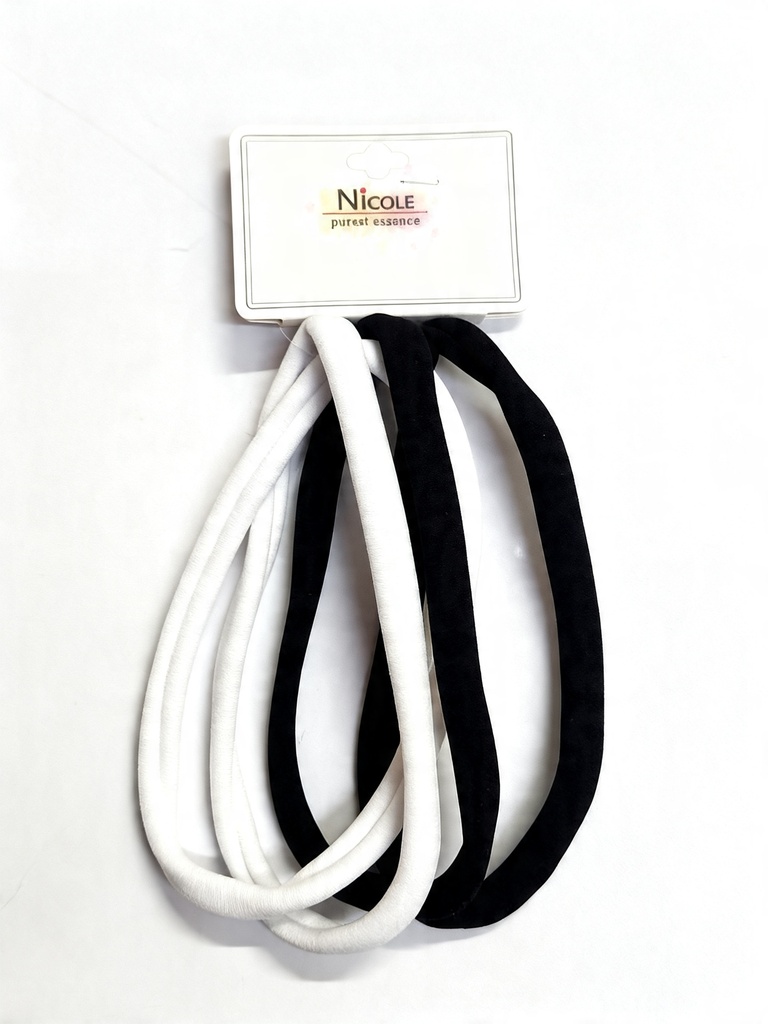 BANDANA LYCRA 14CM BLANCA Y NEGRA X4