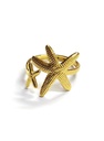 ANILLO ESTRELLA DE MAR DORADO Y PLATEADO