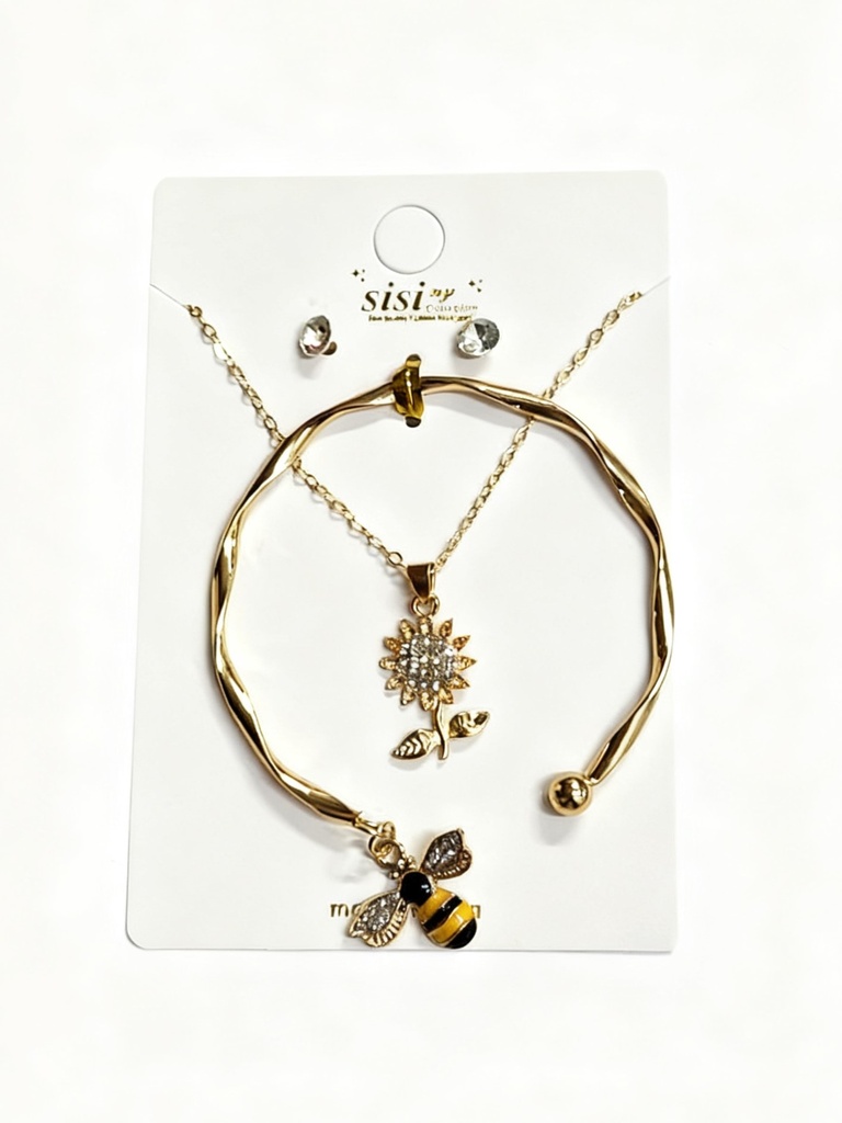 SET COLLAR Y PULSERA ABEJA